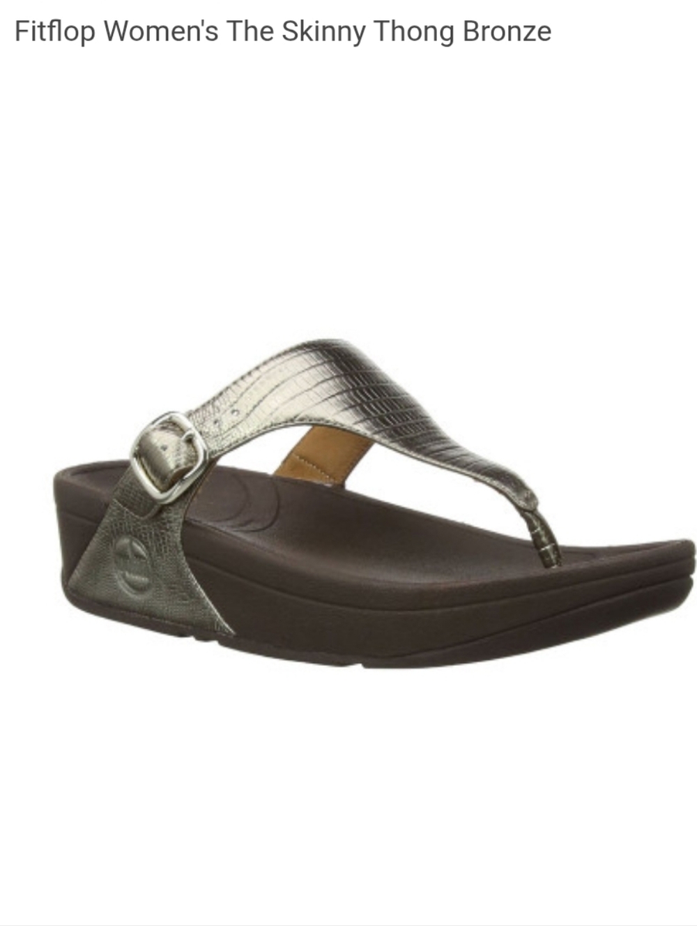 Fitflop Metallic Bronze Thong Sandal with Buckle (W6) - NIB